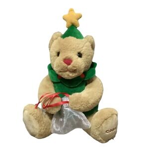 GODIVA Belgium Holiday Plush‎ Teddy Bear W Xmas Tree Costume 12"